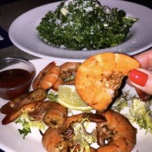 Gluten-free shrimp and salad from Live Bait